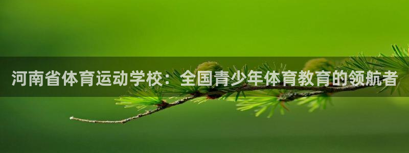 杏鑫体育1招商：河南省体育运动学校：全国青少年体育教育的领航者